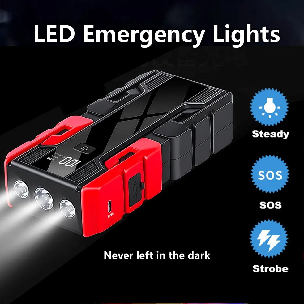 Portable Car Jump Starter Large Capacity 99800mAh 12V Lithium Battery Booster Pack for up to 8.0L Gas and 5.5L Diesel Engines