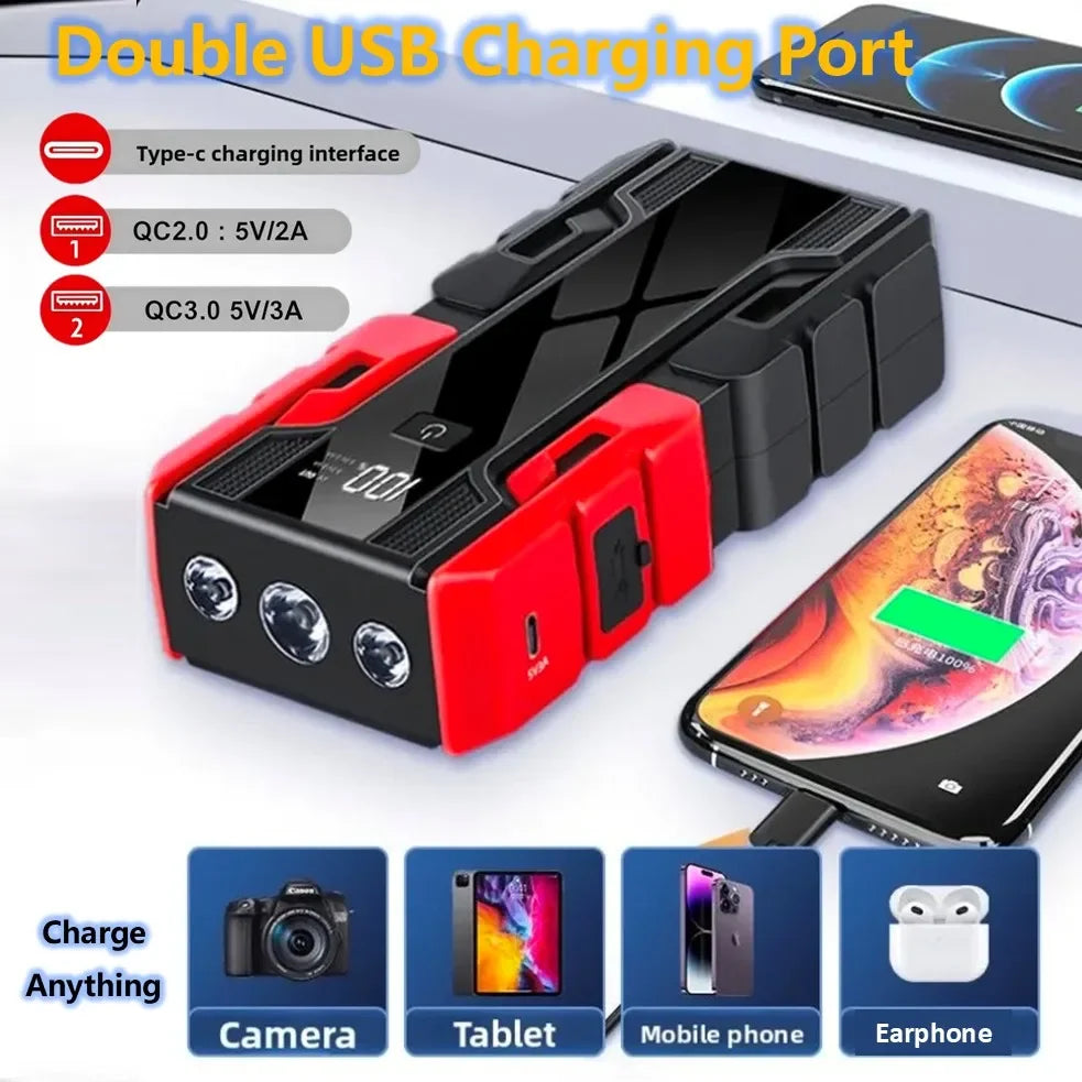 Portable Car Jump Starter Large Capacity 99800mAh 12V Lithium Battery Booster Pack for up to 8.0L Gas and 5.5L Diesel Engines