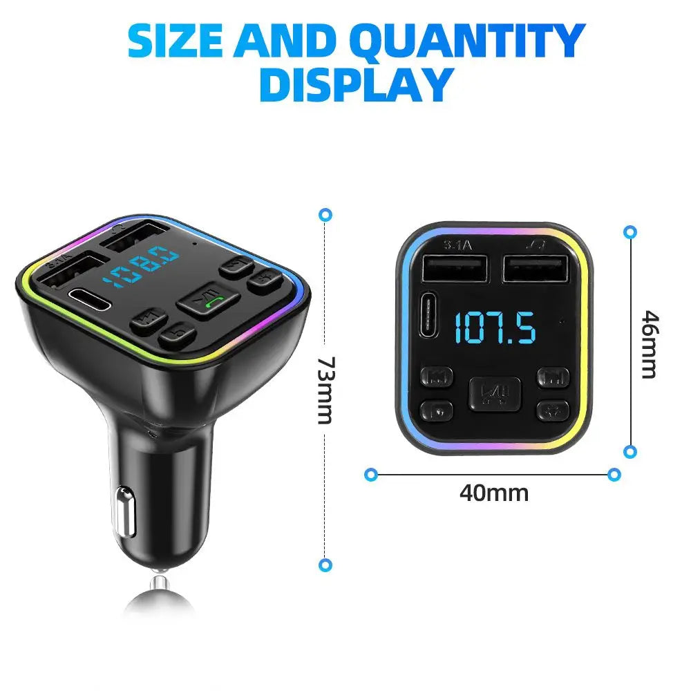 Modulator Player Power Adapter Car FM Transmitter USB Charger Bluetooth