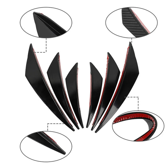 Car Anti-Collision Accessory Front Bumper Lip Diffuser Body Spoiler Carbon fiber