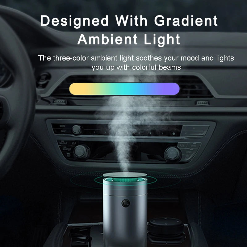 Car Diffuser Humidifier Auto Air Purifier with LED Light