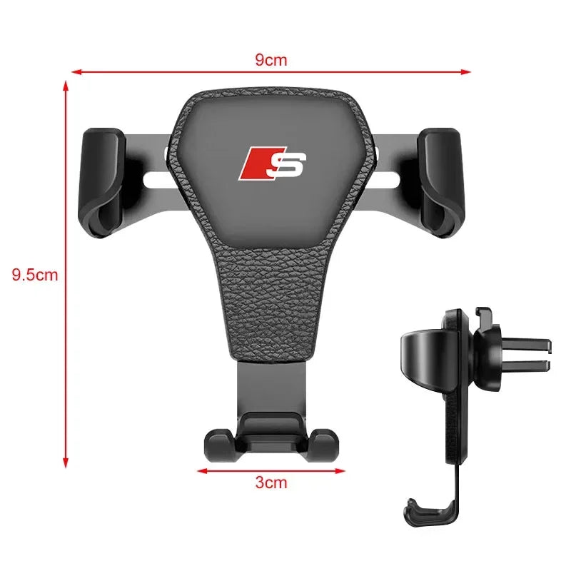 Gravity Car Mount GPS Mobile Phone Holder Vent Clip Installation For Audi