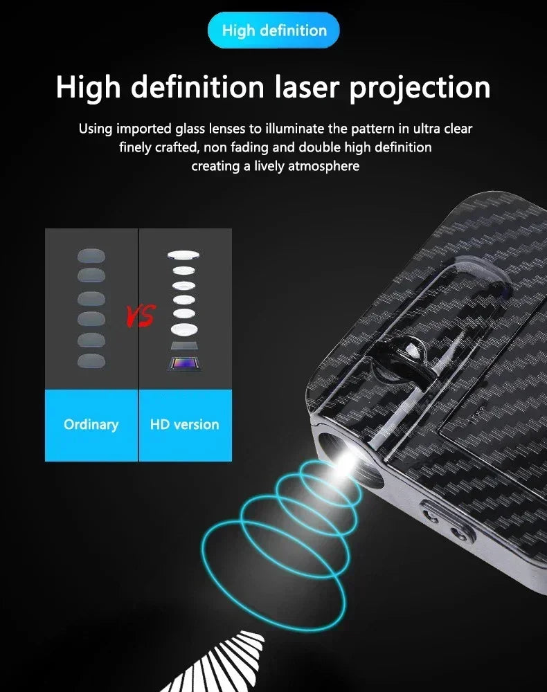 Wireless HD Laser Car Door Projector - 2/4pcs, Auto Accessory, No Wiring Required, Battery-Powered