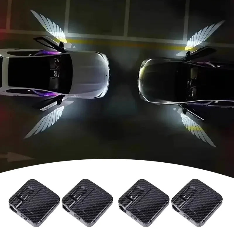 Wireless HD Laser Car Door Projector - 2/4pcs, Auto Accessory, No Wiring Required, Battery-Powered