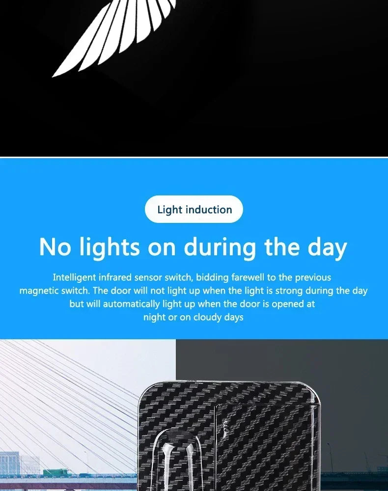 Wireless HD Laser Car Door Projector - 2/4pcs, Auto Accessory, No Wiring Required, Battery-Powered