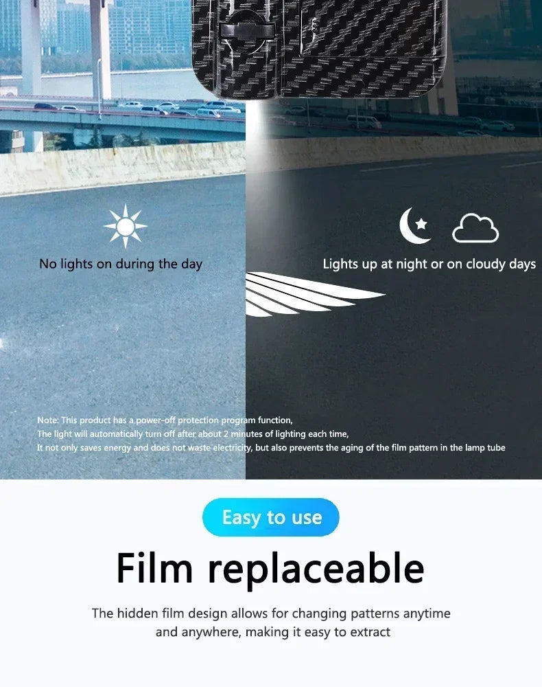 Wireless HD Laser Car Door Projector - 2/4pcs, Auto Accessory, No Wiring Required, Battery-Powered