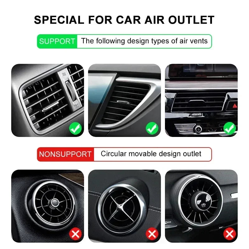 Gravity Car Mount GPS Mobile Phone Holder Vent Clip Installation For Audi